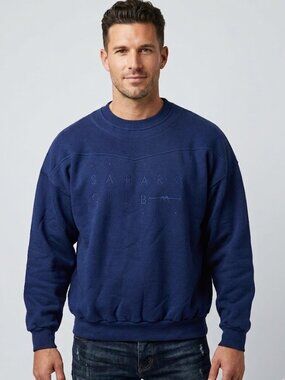 Sahara Club NWT Vintage Navy blue Fleece lined Men's XL Logo Sweatshirt